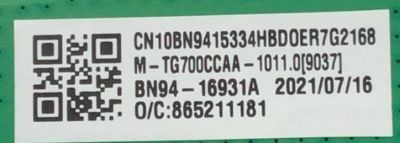 MAIN PARA MONITOR SAMSUNG ODYSSEY / NUMERO DE PARTE BN94-16931A / BN41-02780A / BN9416931A / BN9415334H / PANEL CY-PT270PLLV4H / MODELO LC27G75 / LC27G75TQSNXZA FG04 - Imagen 2